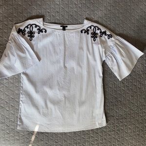 Ann Taylor Blue Striped Top XS